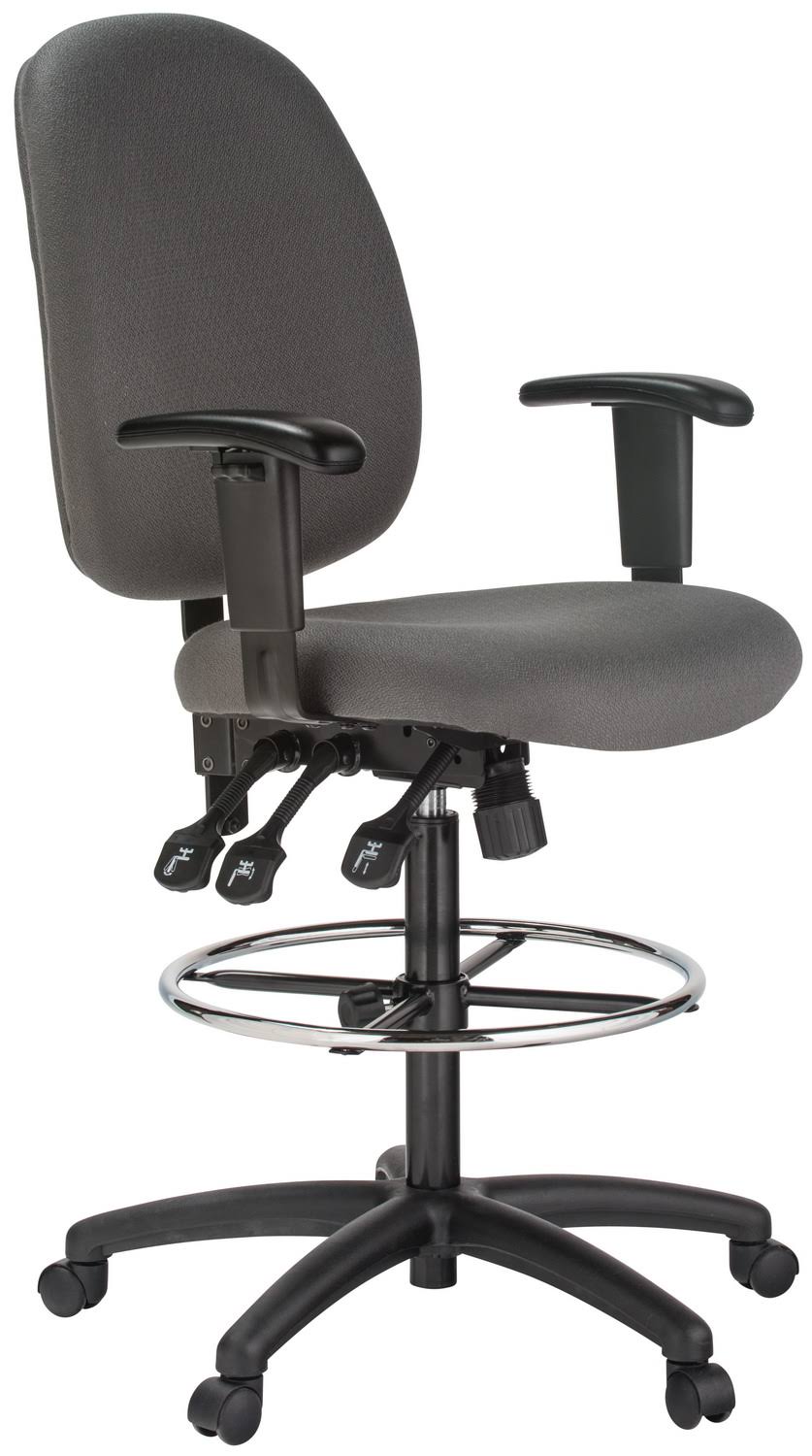 Gray Fabric Drafting Chair W4189