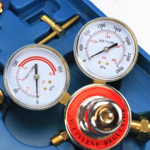 Blue Oxygen Acetylene Welding Cutting Torch Tool Kit with Regulator Twin Hose Carrying Case U686079