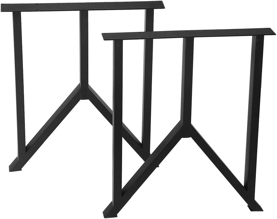 Black 28" Height 35" Wide Heavy Duty Metal Table Legs 2 PCS T1401