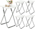 Set of 4 White Folding TV Tray Tables B519