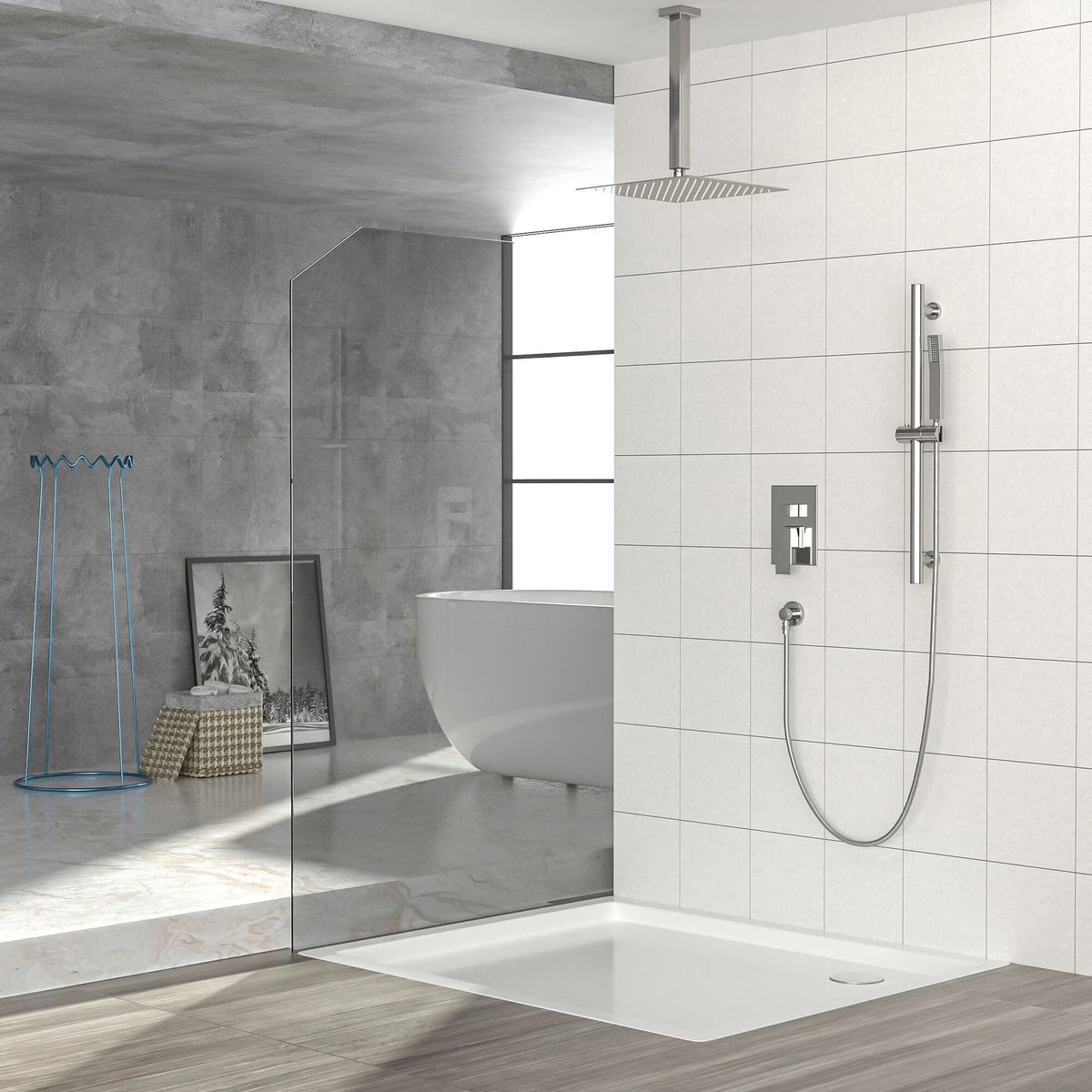 16" Rain Showerhead Shower System with Slide Bar F998957