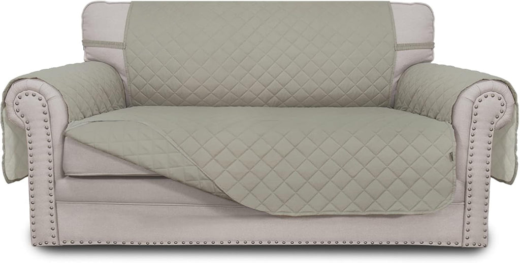 Sofa Slipcover Reversible Water Resistant Couch Cover with Elastic Straps Q3419