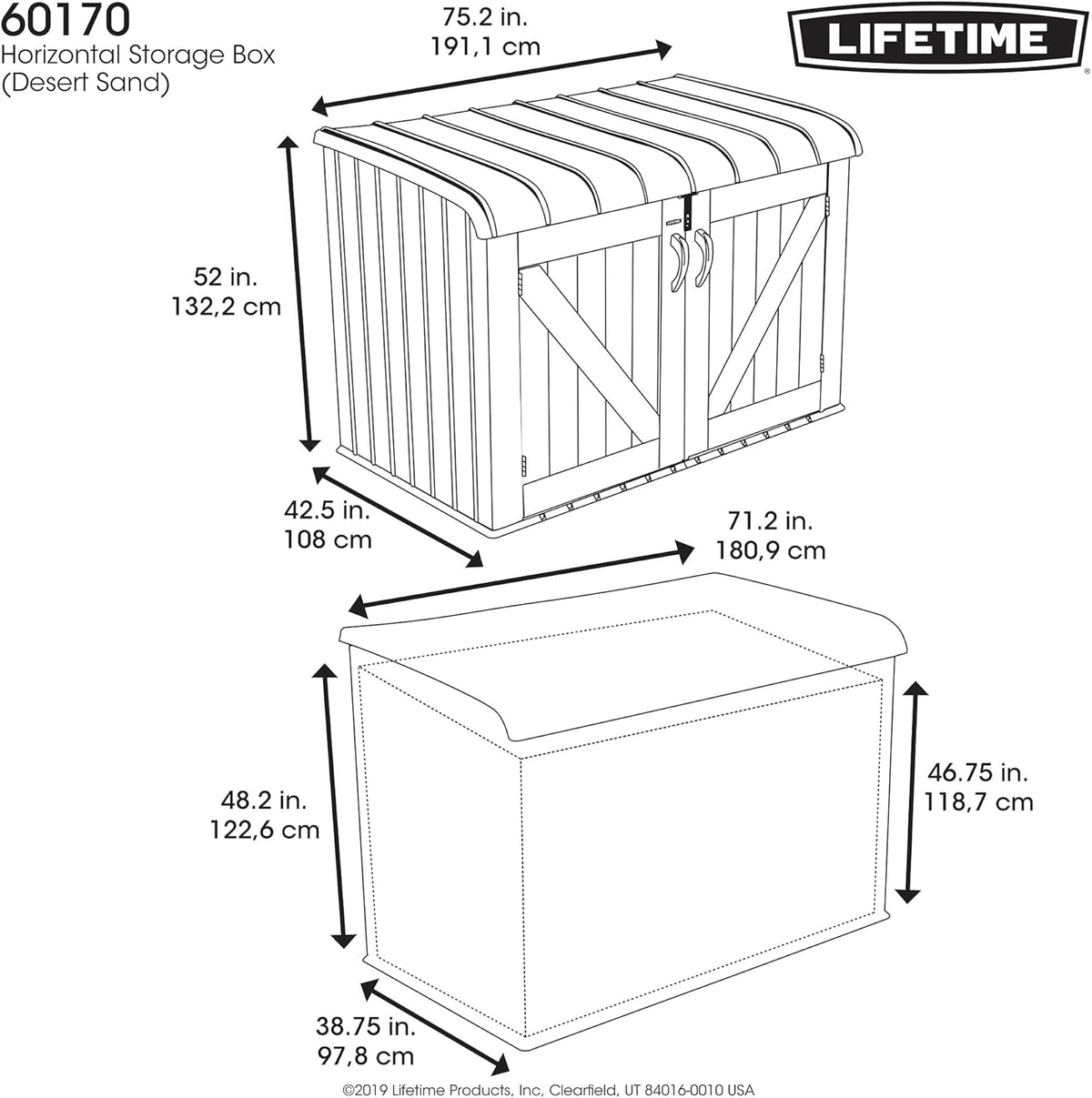 Tan Horizontal Storage Box R53972
