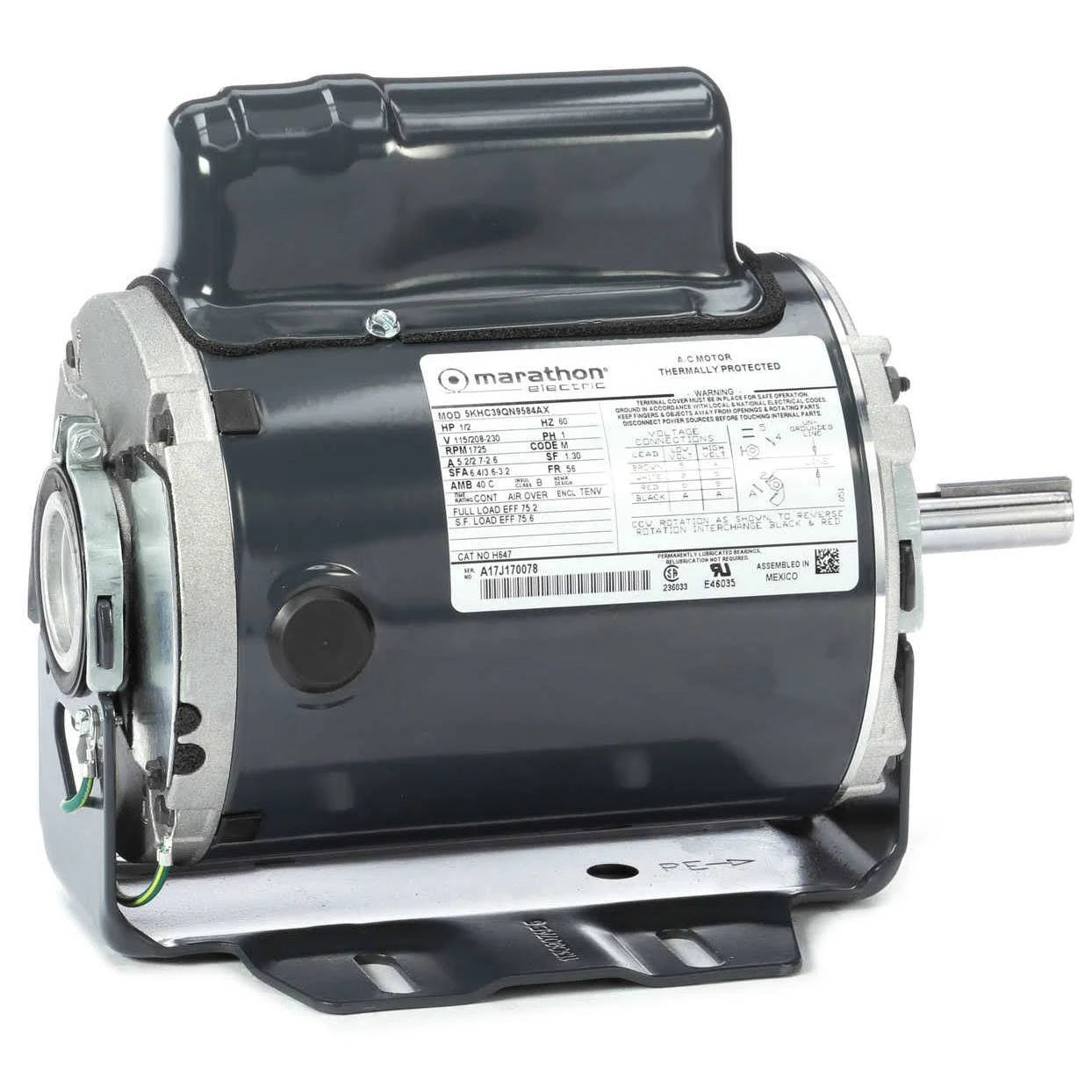 1/2 HP General Purpose Farm Duty Motor, 1 Phase, 1800 RPM G3858