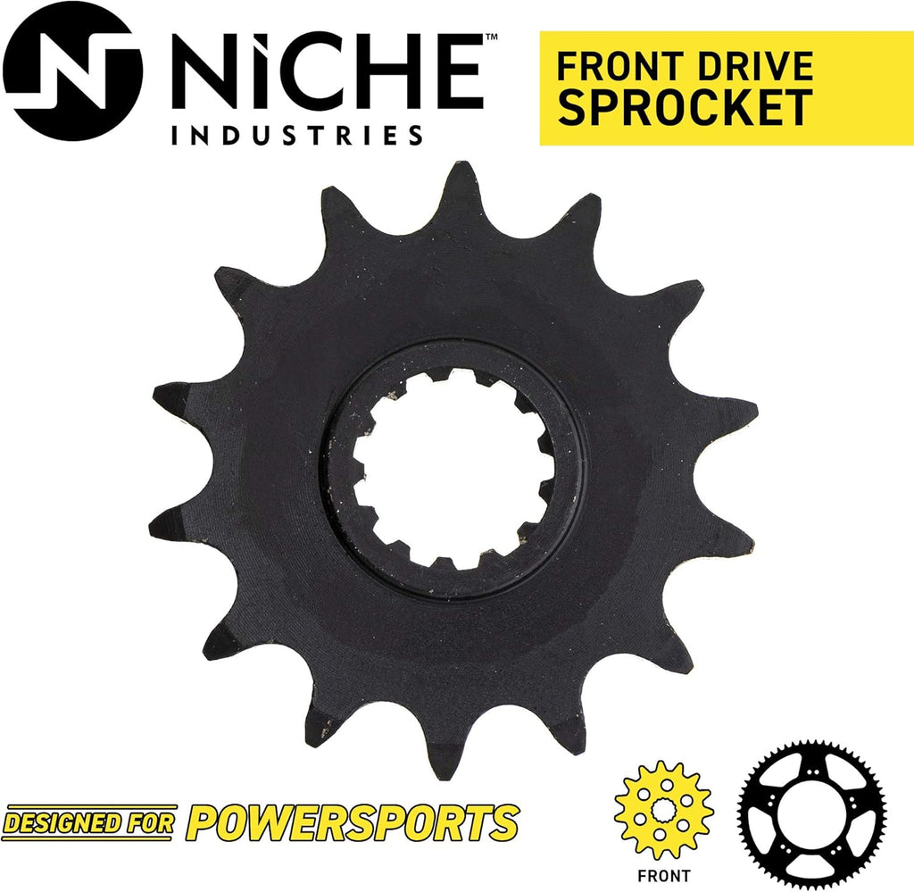 Drive Sprocket Chain Combo Front 14 Rear 43 Tooth 520NZ Standard 106 Links Pack of 2 H8797