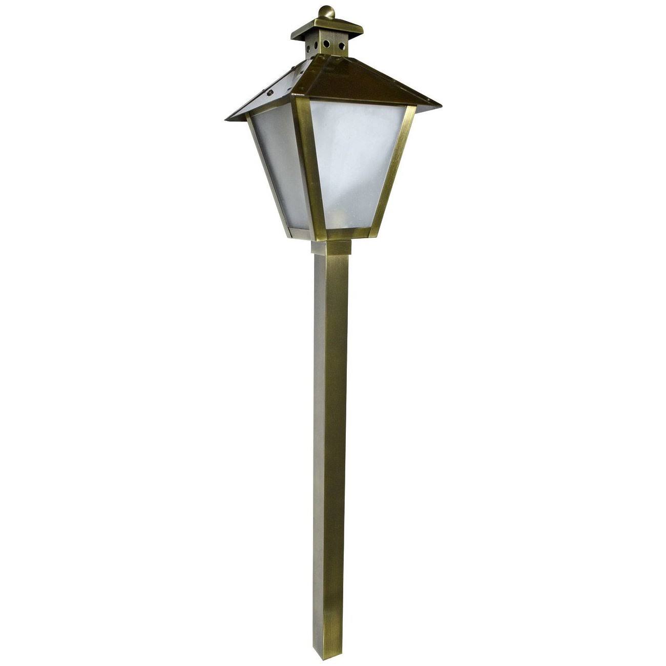 Antique Brass 12V Post Lantern Path Light W260