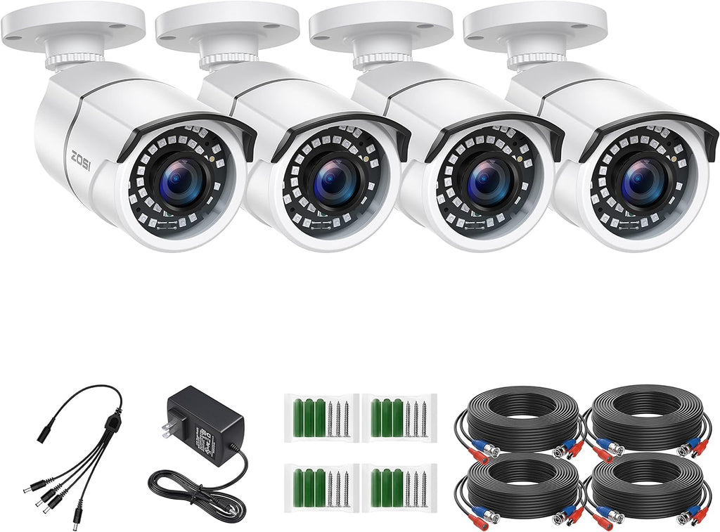 4 Pack 2MP 1080p HD-TVI Security Camera with 120ft Night Vision Y802