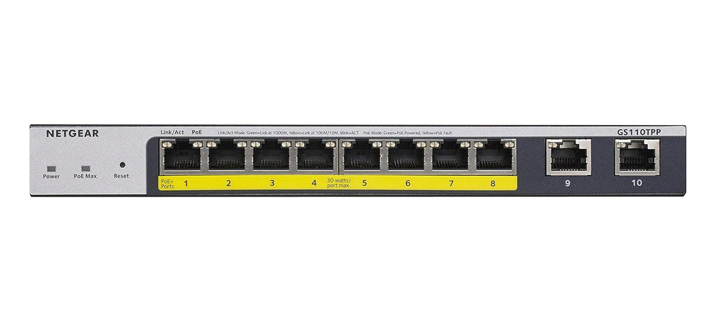 10-Port Gigabit Ethernet Smart Managed Pro PoE Switch with 8 x PoE+ 120W Y110723