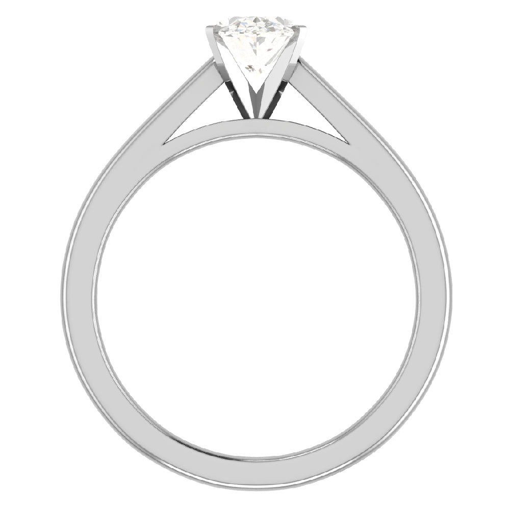 Oval Solitaire 0.75 Carat 14K White Gold Engagement Ring U640