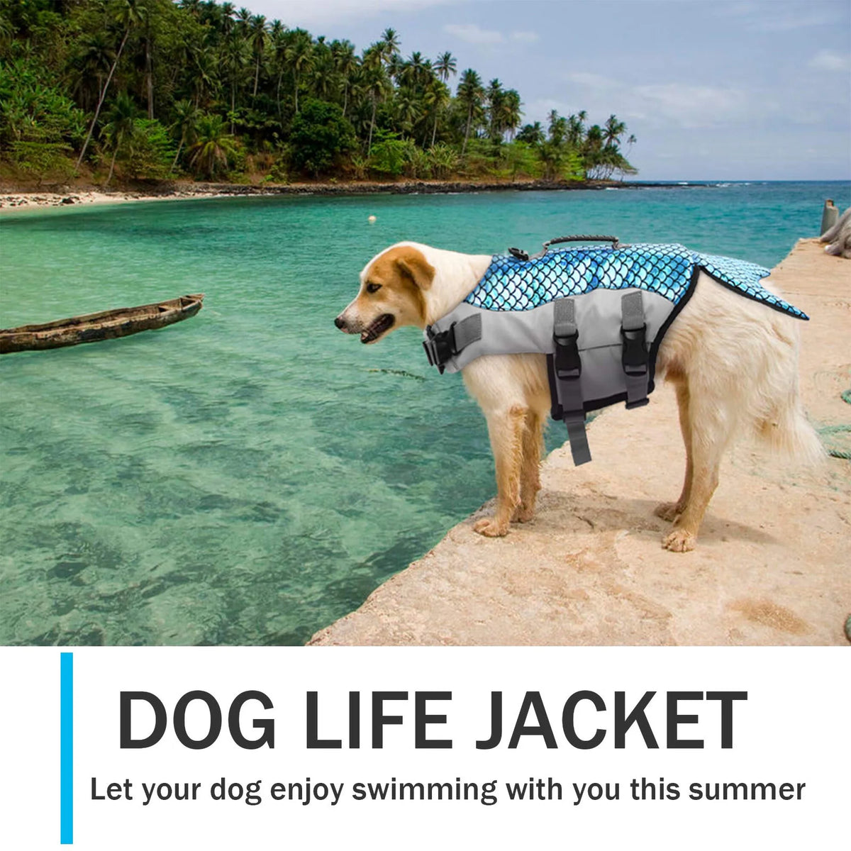 Dog Life Jacket with Reflective Stripes W9355