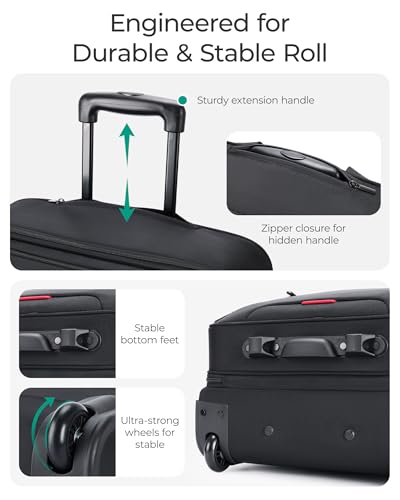 Black Rolling Laptop Bag with Wheels for 17.3 Inch Laptop P3949