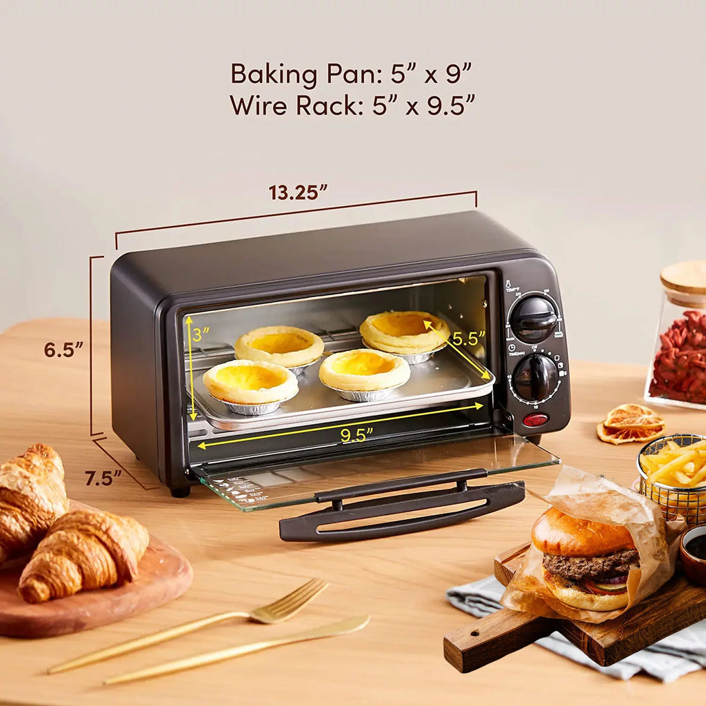 Black 2 Slice Countertop Toaster Oven with 15 Minute Timer & Pan X27227