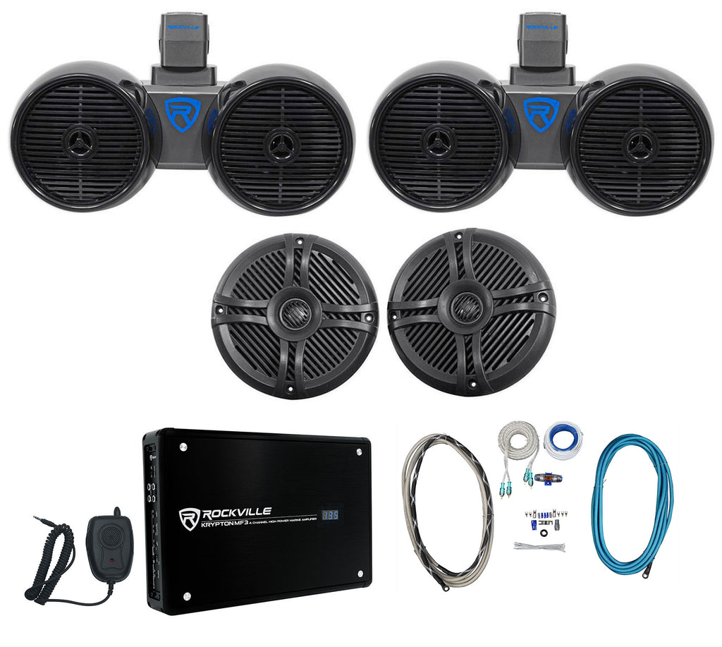 Dual 6.5" Wakeboards, 6.5" Speakers, 4-Channel Amplifier, Amp Kit X741