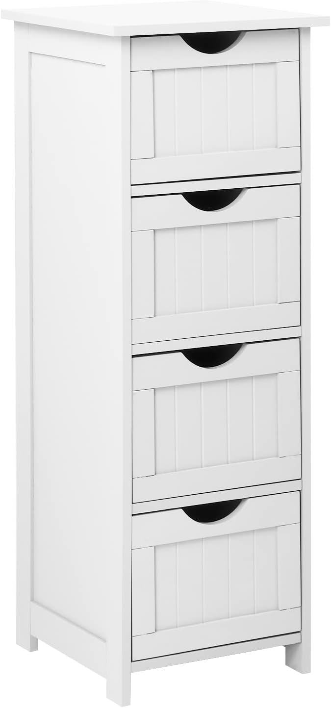 Espresso Wooden Bathroom Storage Cabinet with 4 Drawers D331