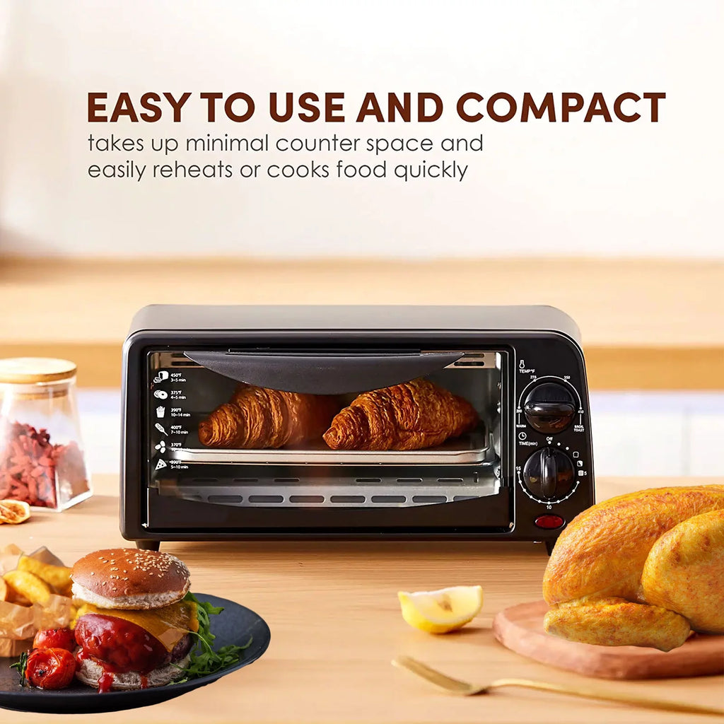 Black 2 Slice Countertop Toaster Oven with 15 Minute Timer & Pan X27227