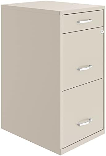 18in Deep 3 Drawer Metal File Cabinet Pearl White X79338