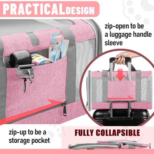 Soft Sided Top Load Collapsible Pet Carrier Bag for Large Cats 20 lbs+ F6686