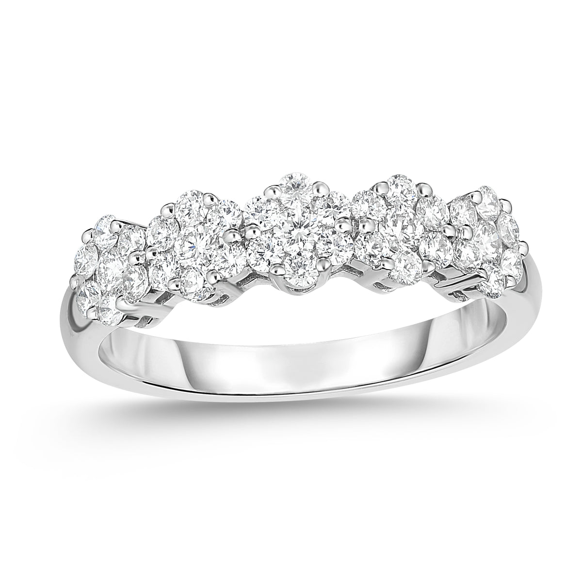 Composite Diamond Five Stone Band in Platinum O877