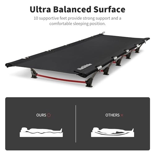 Dark Black Ultralight Folding Camping Cot with Carry Bag U90574
