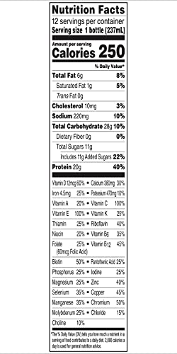 Rich Chocolate 8 FL OZ Bottles 12 CT Protein Nutritional Drink Y2092