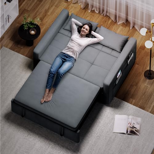 55" Convertible Velvet Sofa Bed, Full Size U33548