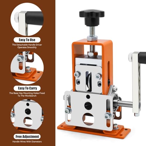 Manual Wire Stripping Machine, 0.06-1 inches, Hand Crank Wire Stripper Tool R19780
