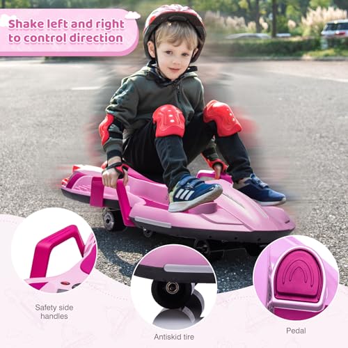24V Electric Ride On Toy Drift Cart with Side Handlebars N8234