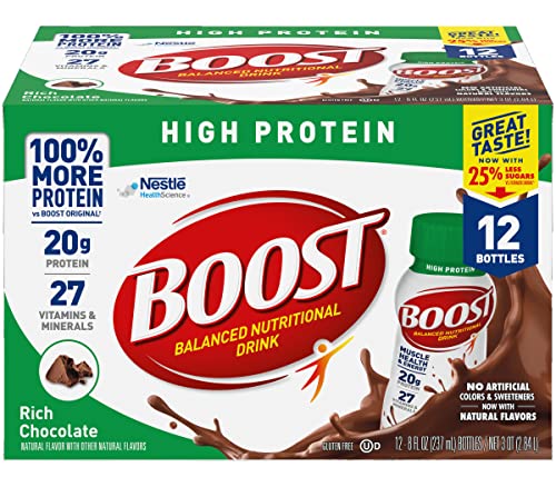 Rich Chocolate 8 FL OZ Bottles 12 CT Protein Nutritional Drink Y2092