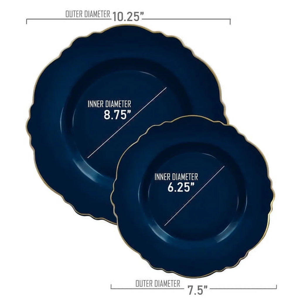 Navy Round Disposable Plastic Wedding Value Set L740