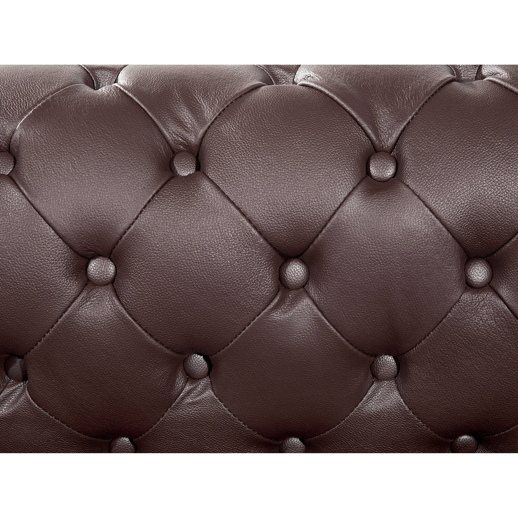 Tufted Leather Armchair Brown U535192