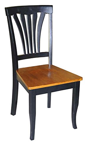 Black Hardwood Frame Dining Room Table and Dining Chairs Set of 2 W244