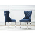 Navy Blue Button Tufted Dining Side Chair Set of 2 K745642