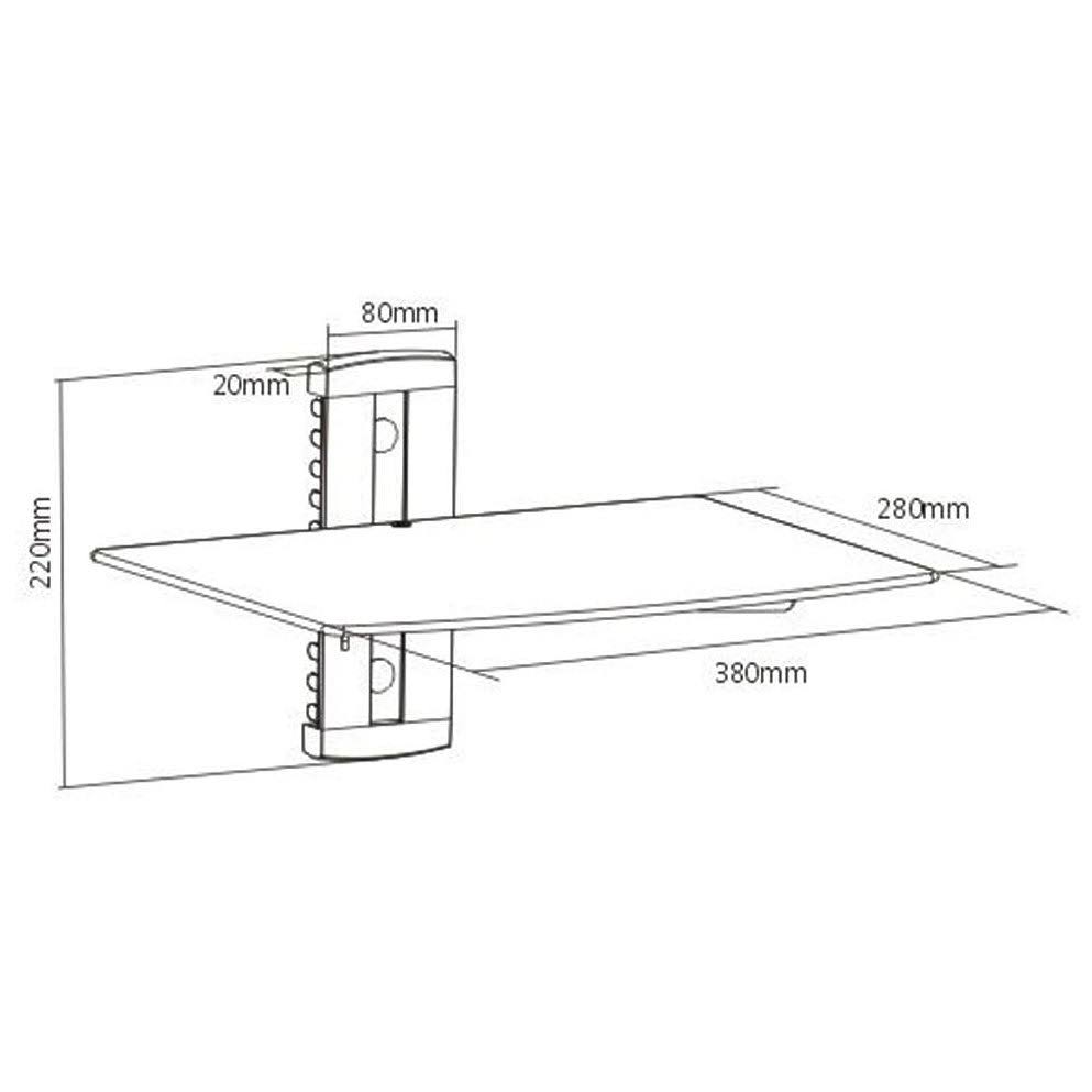 Black Wall Mounted Glass DVD Shelf D1688