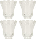 Pack of 4 Clear Frosted Glass Ceiling Fan Light Covers, 2-1/8" Fitter Size, 4-4/5" high x 5" Diameter Q572