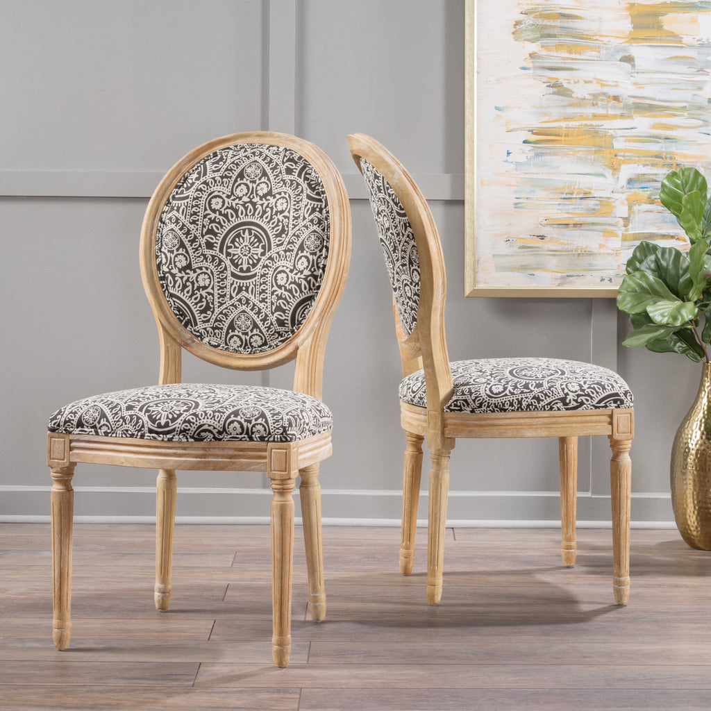 Black Fabric Dining Chairs, Set of 2 G740