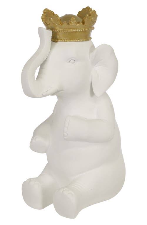 White/Gold Polyresin Elephant S16967