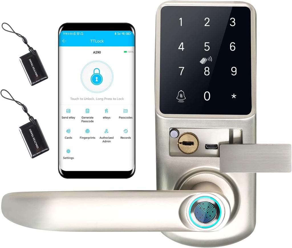 6-in-1 Keyless Entry Smart Door Lock with Keypads V370860