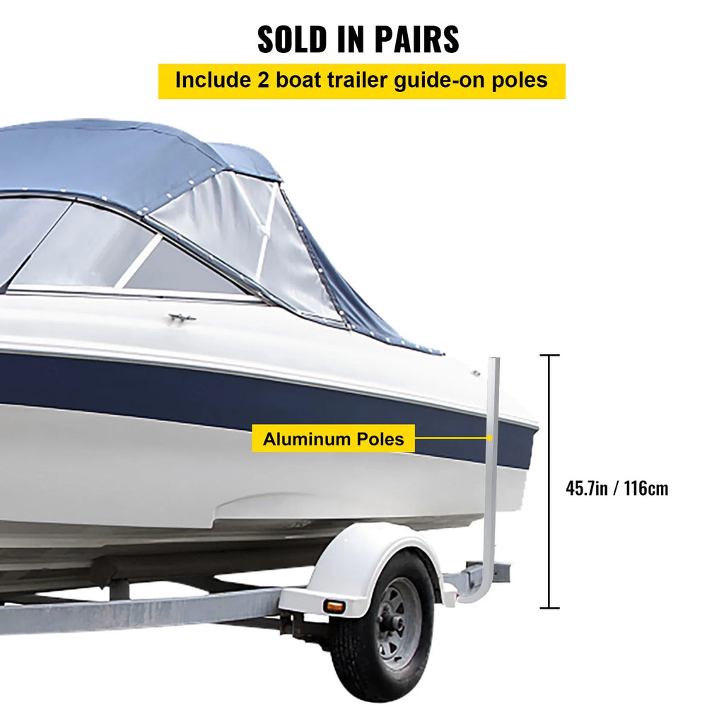 Boat Trailer Guide-on, 46", One Pair Aluminum, Adjustable Width, Complete Mounting Accessories V344