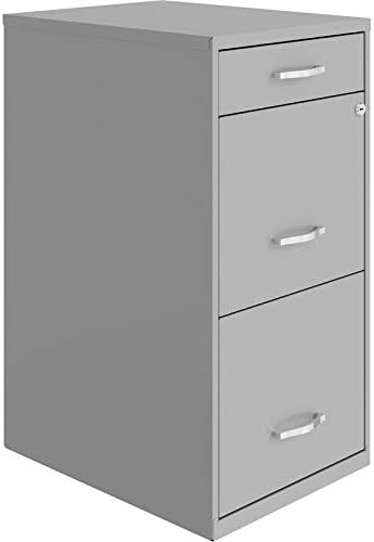 18in Deep 3 Drawer Metal File Cabinet Pearl White X79338