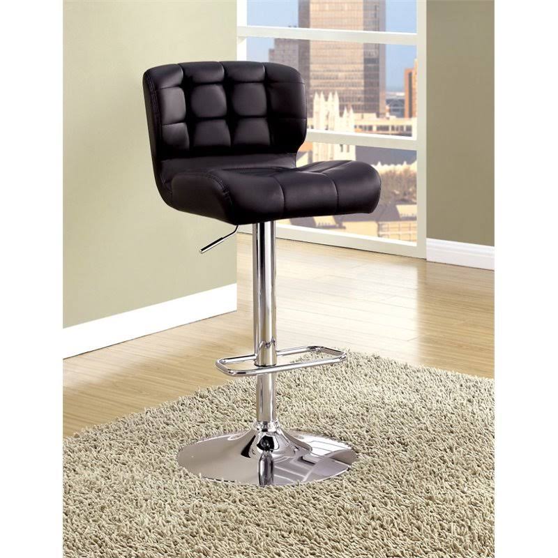 Black Faux Leather Adjustable Bar Stool I34441