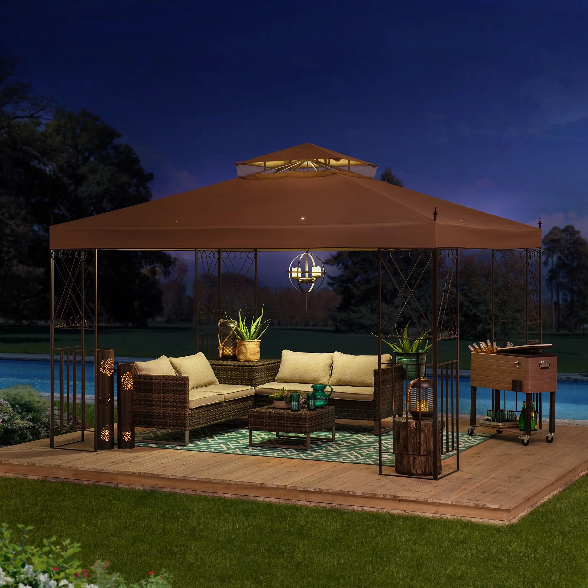 10 x 12 ft. 2 Tiered Steel Gazebo Y87145