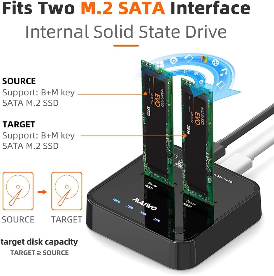 2 Bay M.2 NVMe SATA Dual Protocol Docking Station with USB3.1 GEN2 A79522