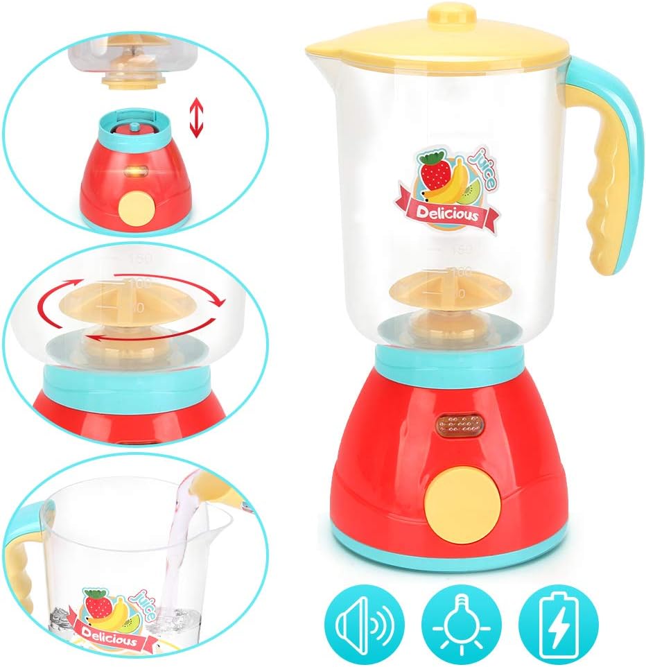 Kids Assorted Kitchen Appliance Toys, Pretend Kitchen Toy Set Includes Coffee Maker, Blender and Toaster, Cutting Play Food and Kitchen Utensils Accessories G93431
