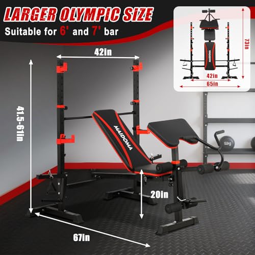 8 in 1 Olympic Weight Bench Set with Barbell Rack L17216