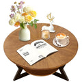 Round Wood Coffee Table with Storage Rack, 35 x 35 x 17 in U17395