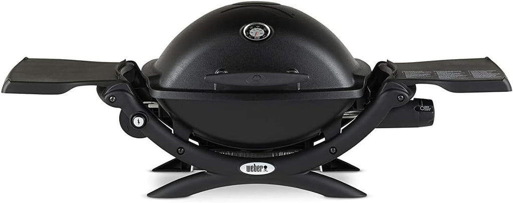 Black Liquid Propane Grill Bundle with Portable Cart, Adapter Hose, and Grill Cover U39854