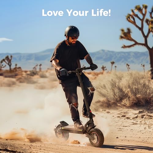 Electric Scooter with 50 Miles Long Range, 38 MPH Top Speed, 12" Offroad Pneumatic Tire W356984