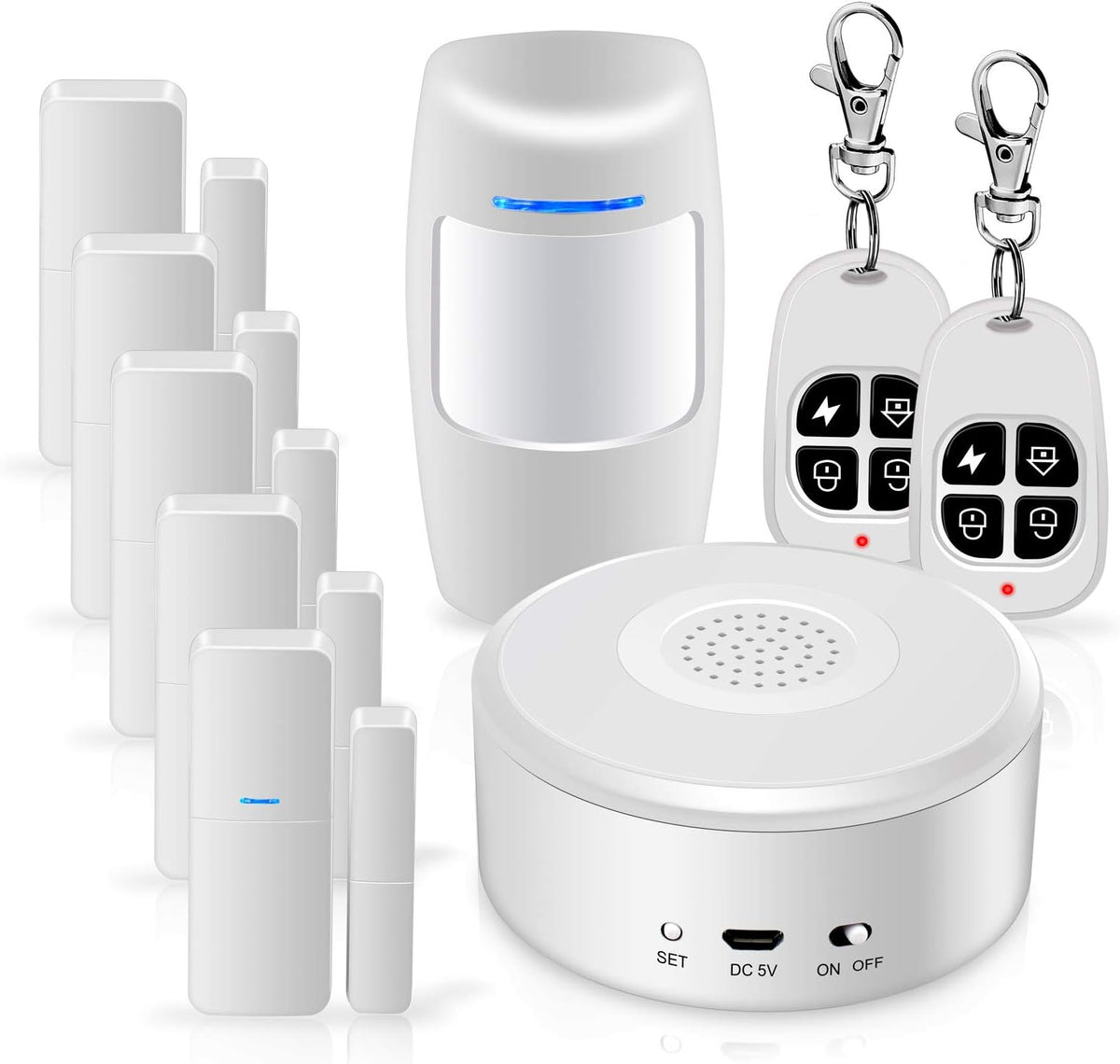 9 Pieces Smart WiFi Alarm System V6603