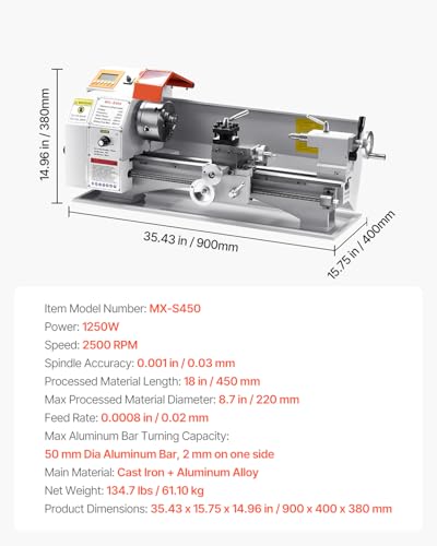 8.7 x 18 in Precision Metal Lathe J487