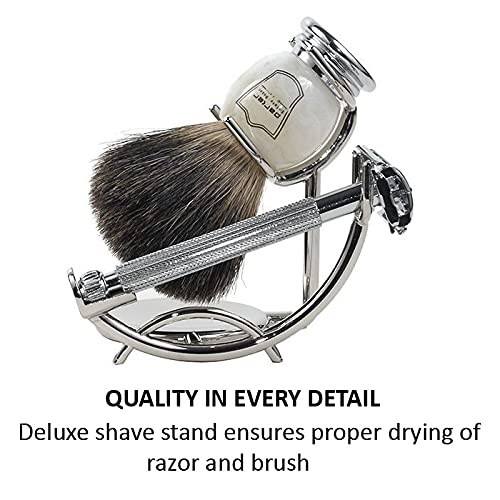 29L Safety Razor Shave Set with Black Badger Brush & Stand D492571